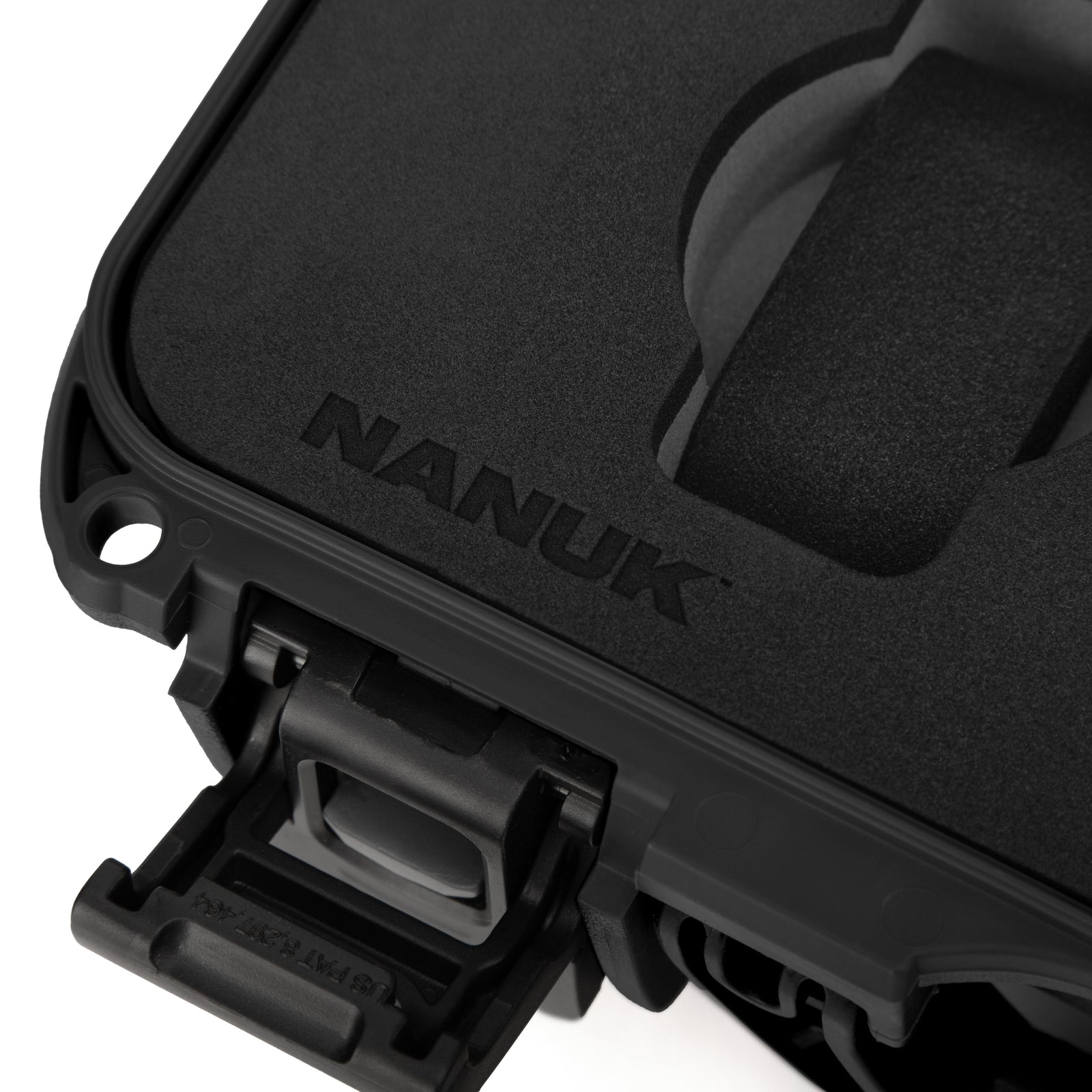 Black protective case with 'Nanuk' branding on a white background
