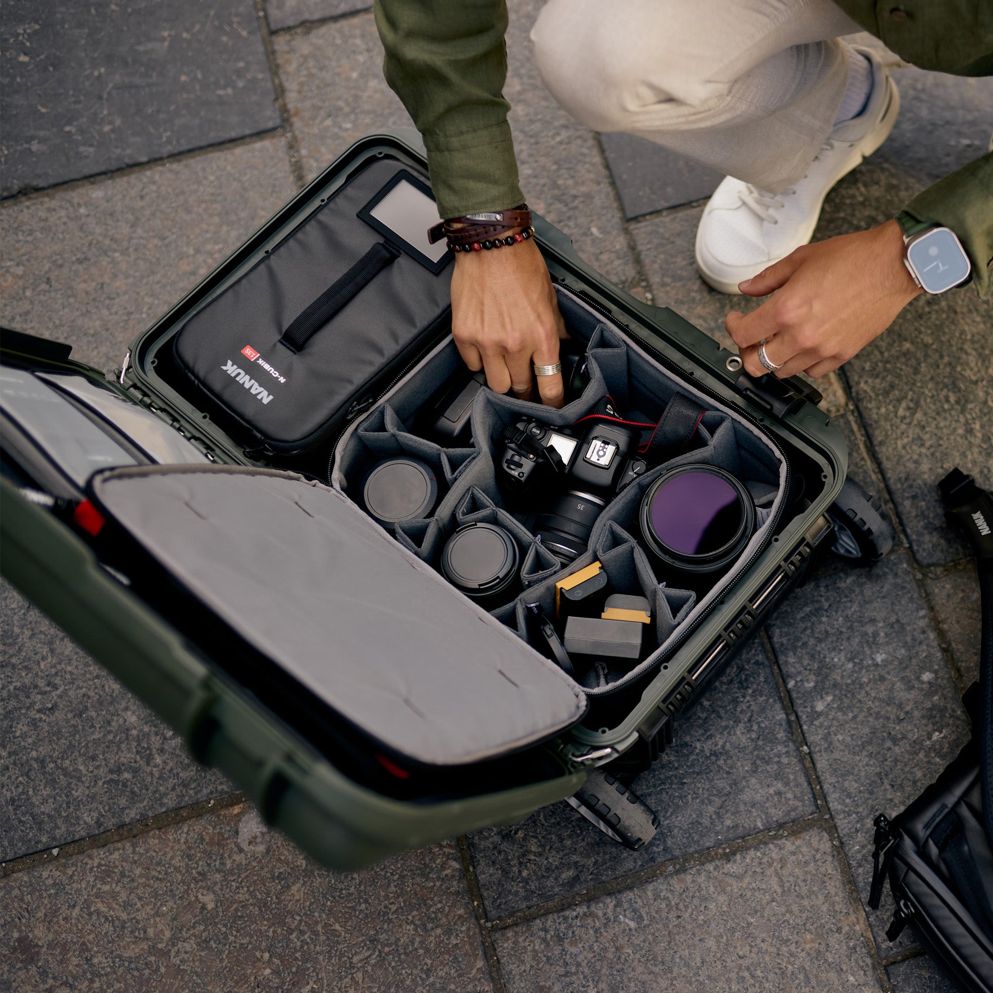 Featuring padded foam lids and removable configurations, N-CUBIK organizers offer the flexibility to adapt to your specific storage needs. Whether you're carrying cameras, drones, or accessories, you can tailor the compartments to securely hold your equipment, enhancing both protection and accessibility. 
