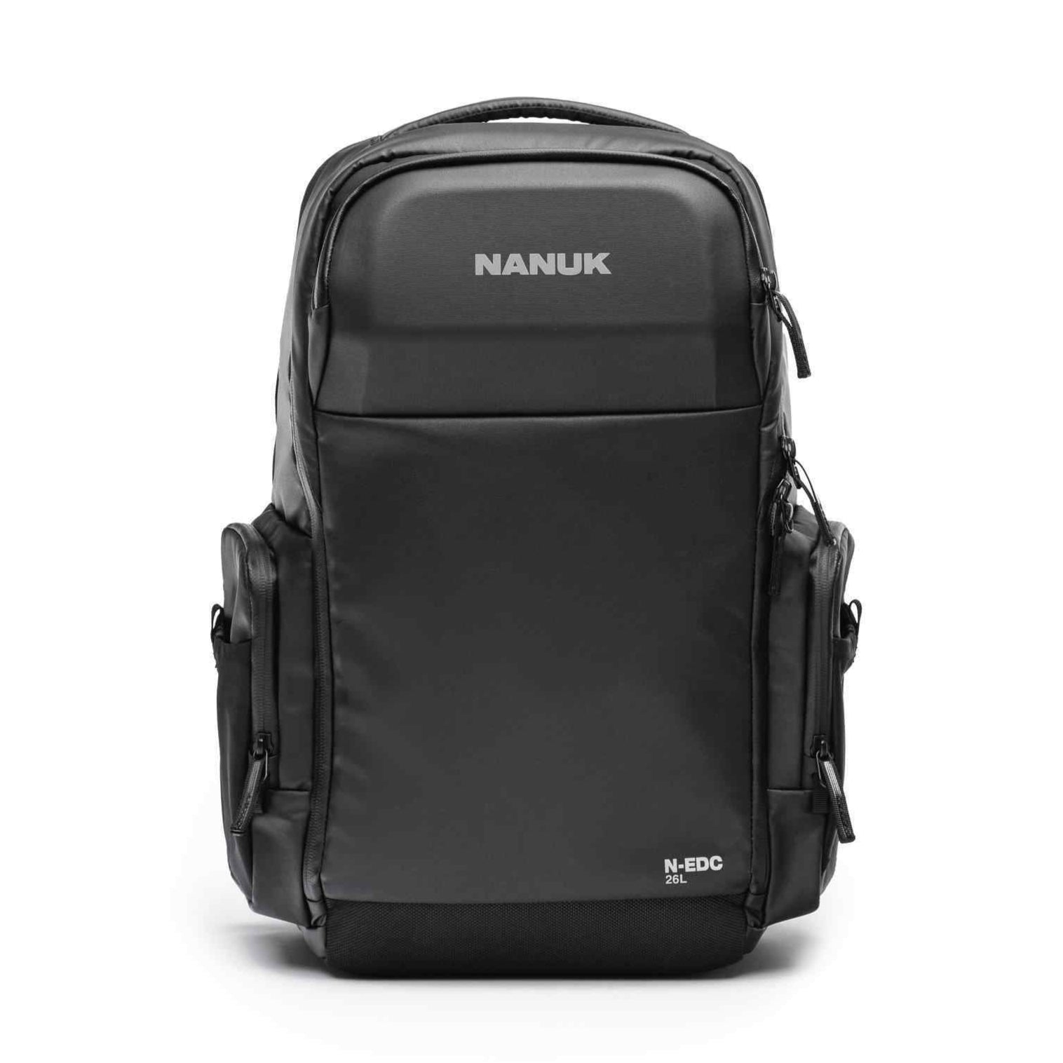 Black backpack with 'NANUK' branding on a white background Black backpack with 'NANUK' branding on a white background