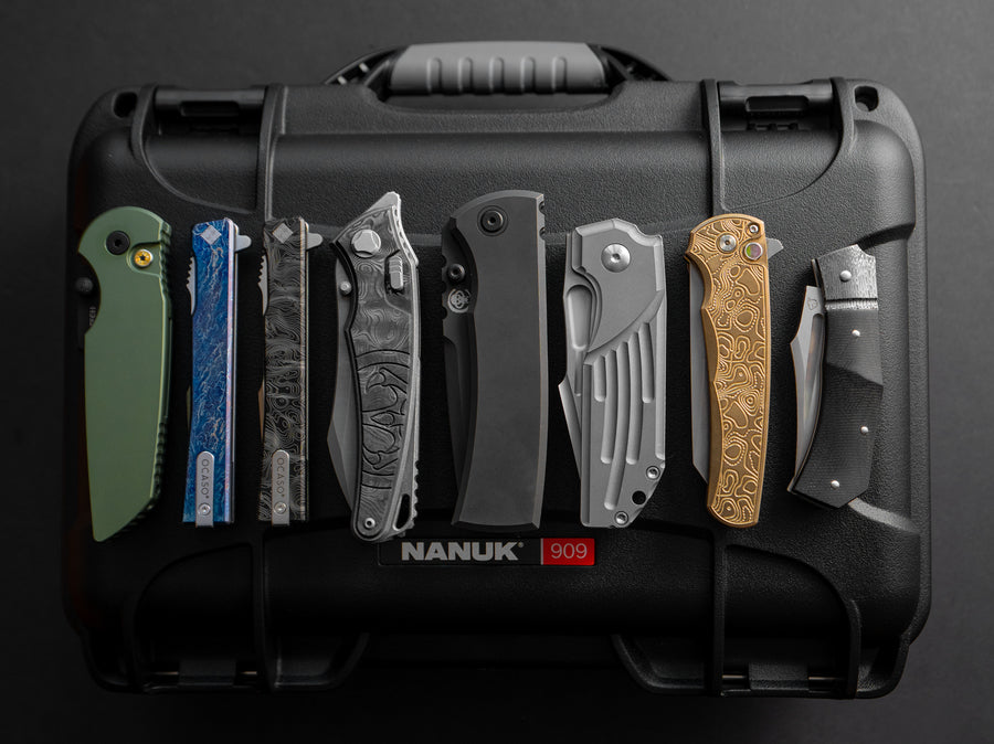 Nanuk_909_8-Knives_Case closed with knives on the case