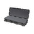 Black protective case with foam lining on a white background