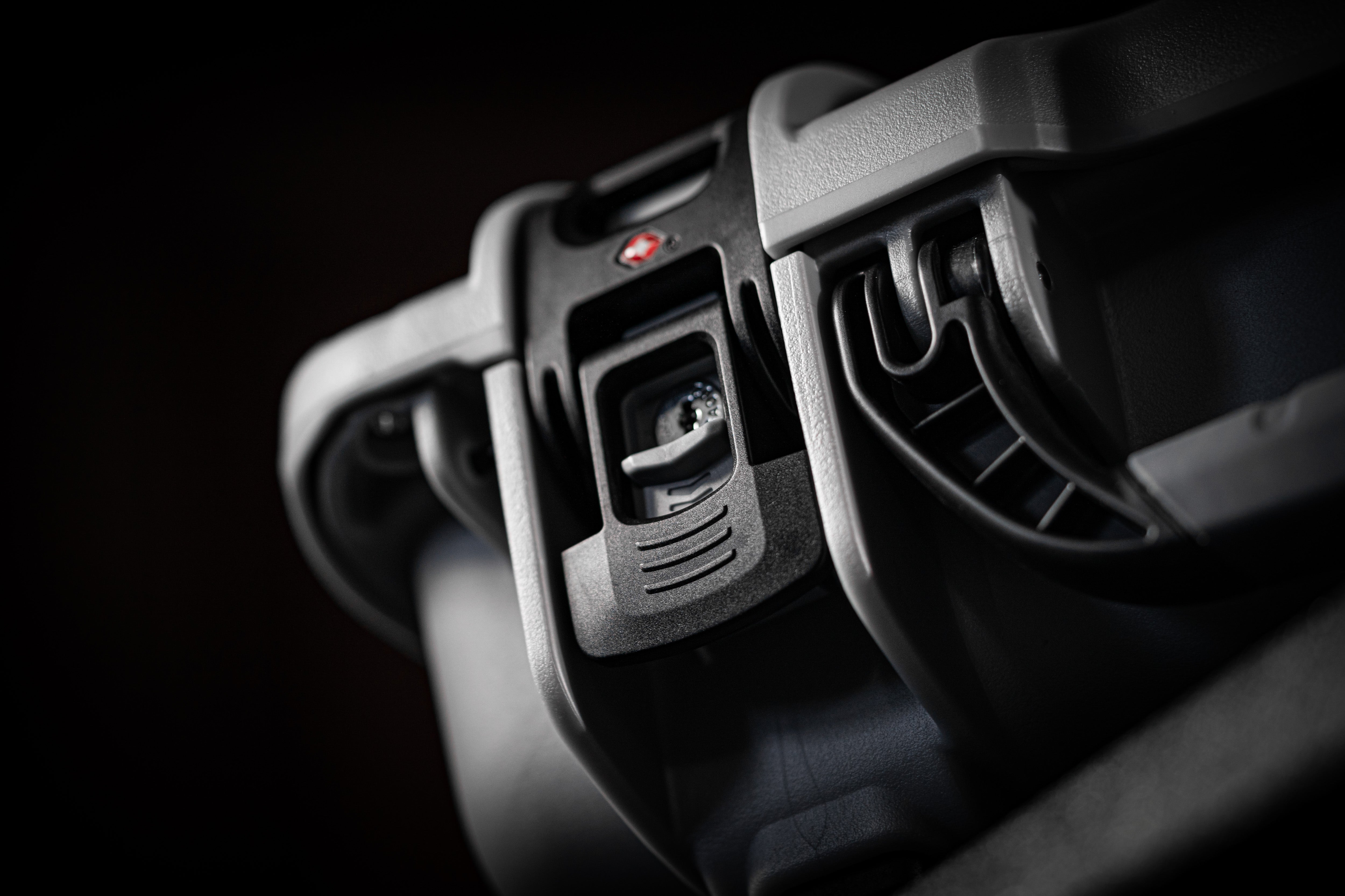 Close up of the TSA PowerClaw on NANUK 923