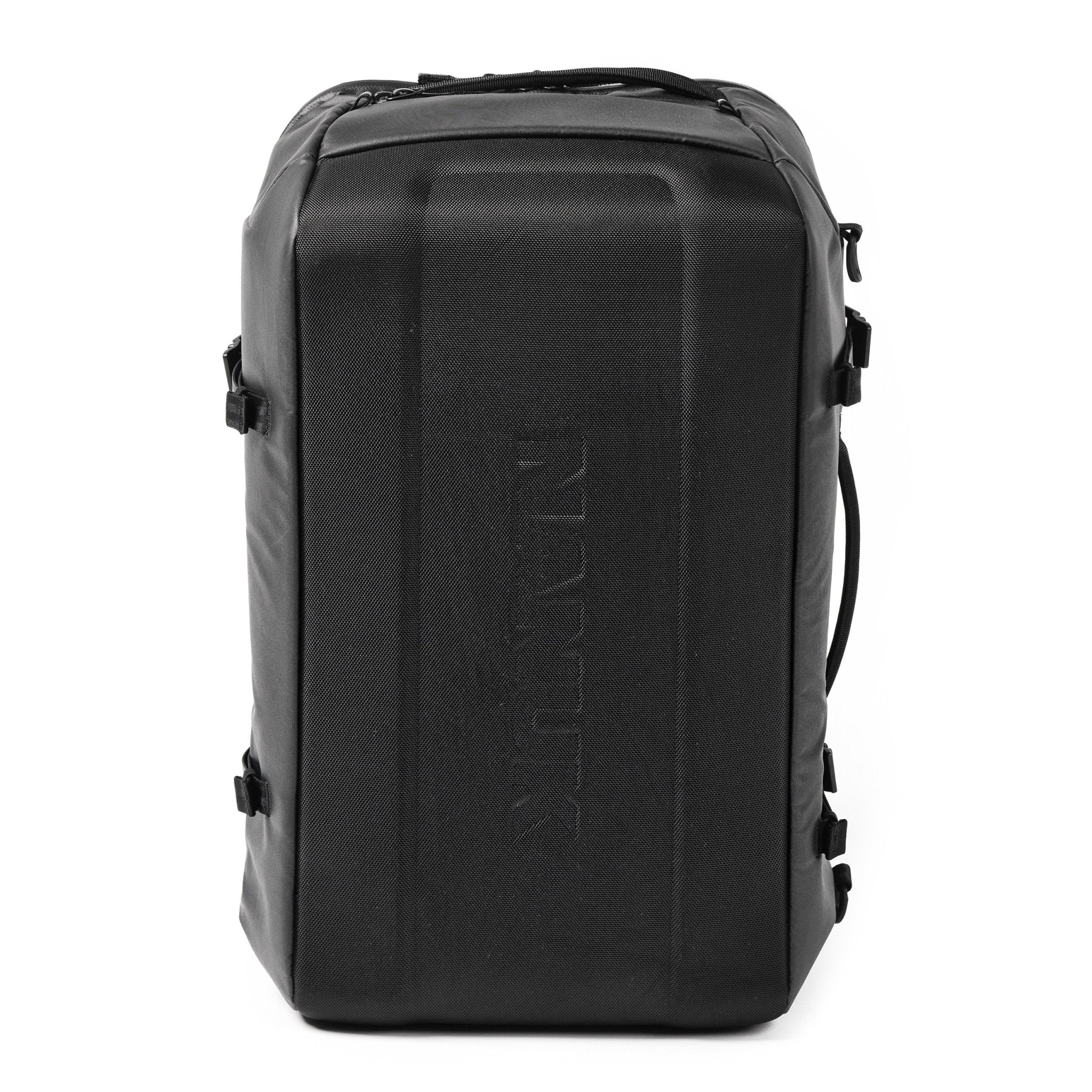 Front view of a Black N-PVD 40L Duffle Bag from NANUK on a white background Front view of a Black N-PVD 40L Duffle Bag from NANUK on a white background
