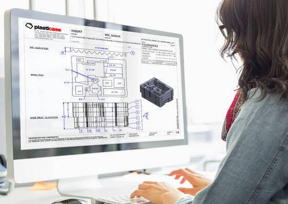 Women designing a custom foam on the computer