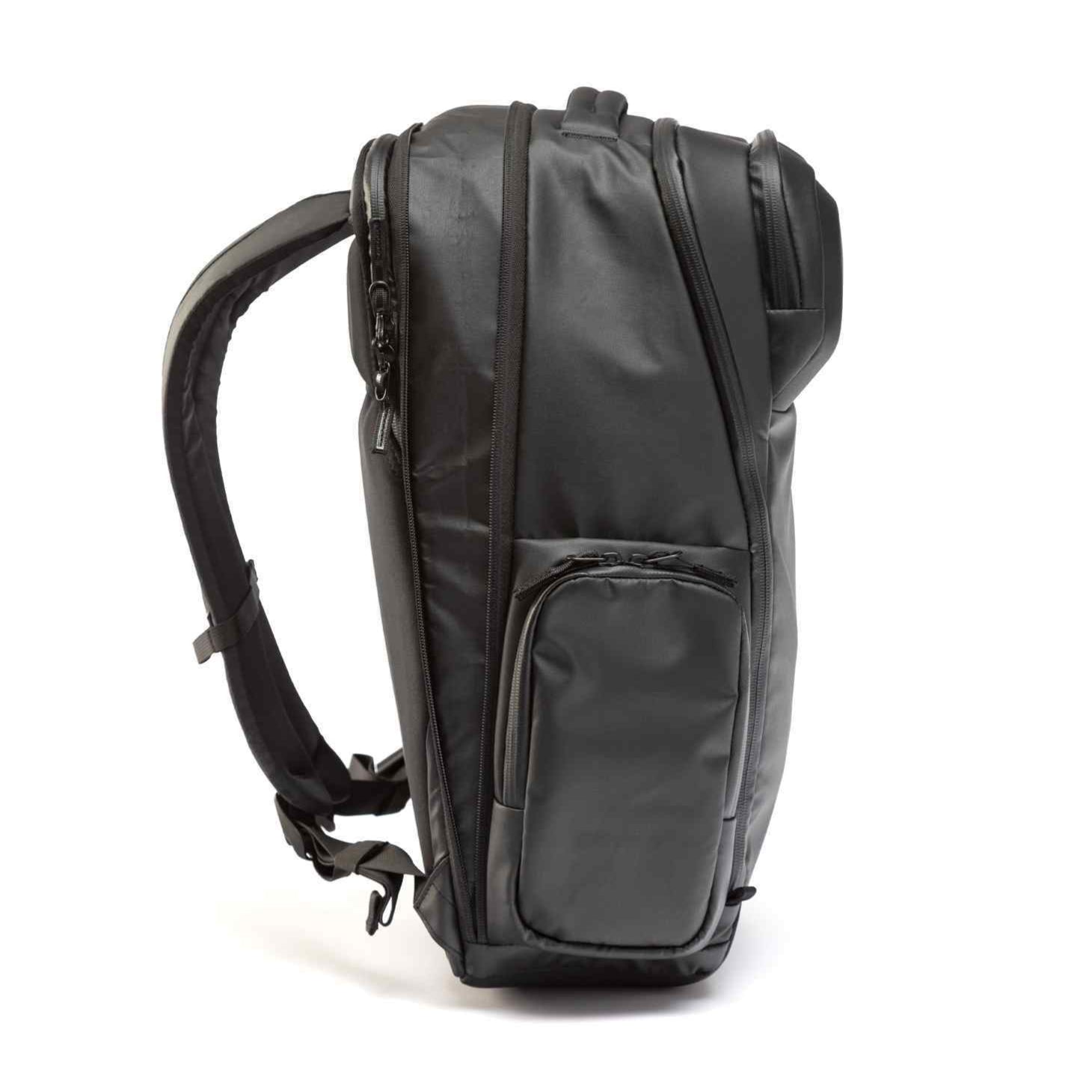 Black backpack on a white background 
