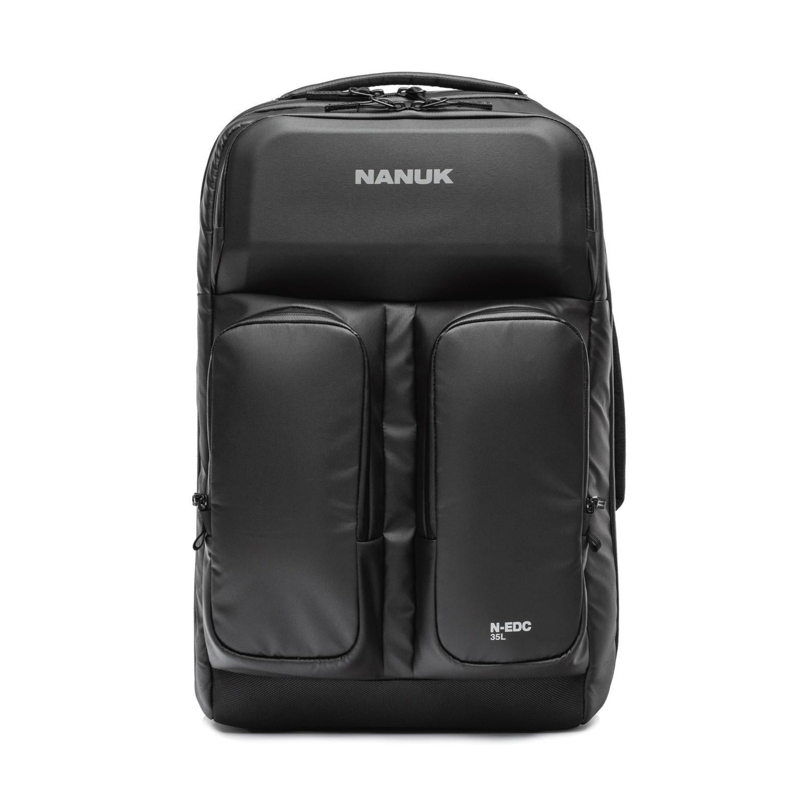 Black Nanuk backpack on a white background