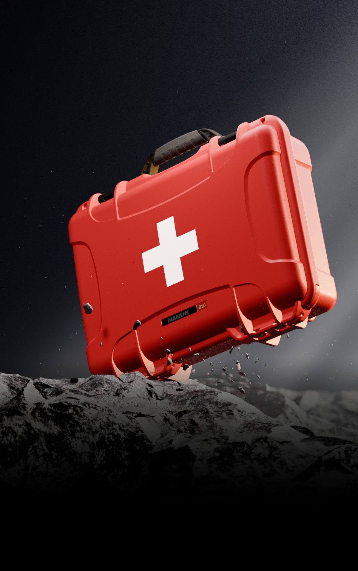 NANUK 910 First Aid Kit Red on Rocks for Black Friday