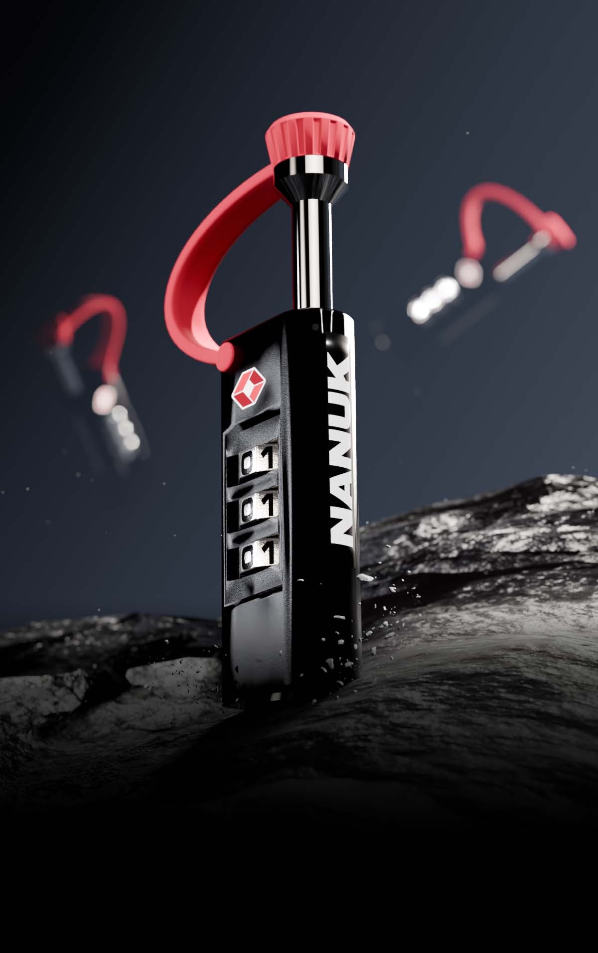 NANUK TSA Padlock on Rocks for Black Friday