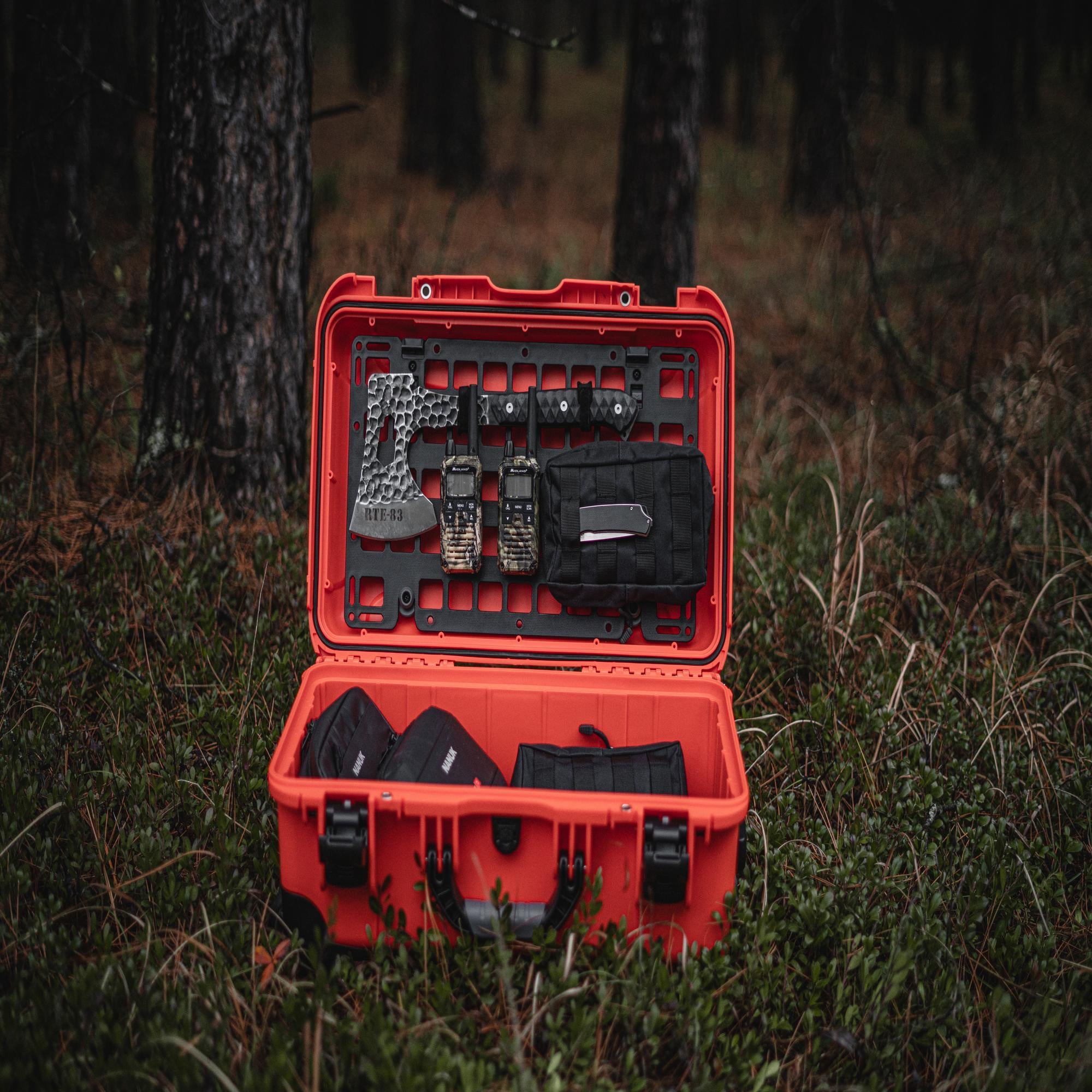 Nanuk 935 Molle Panel in Orange case