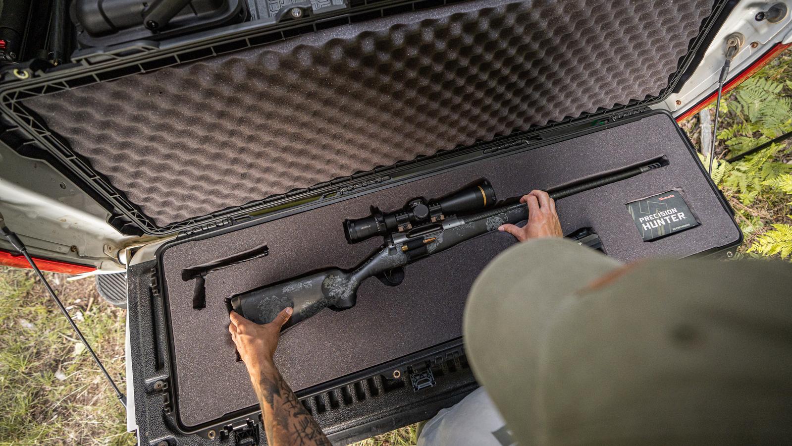 Hunter with a NANUK 995 full foam set with rifle outdoor