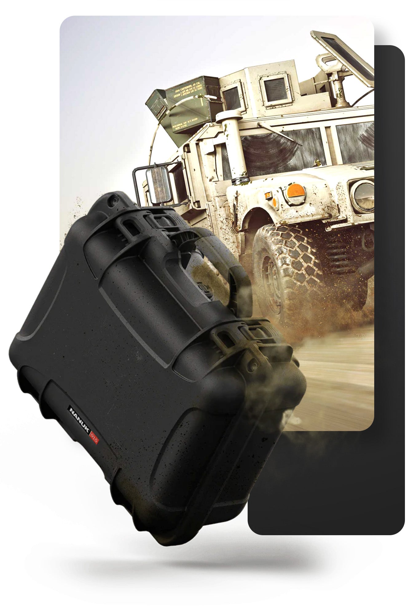 NANUK indestructible cases keep weapons and gear secure, and safeguard sensitive instruments from the repeated blows, drops and shocks that happen in the field.