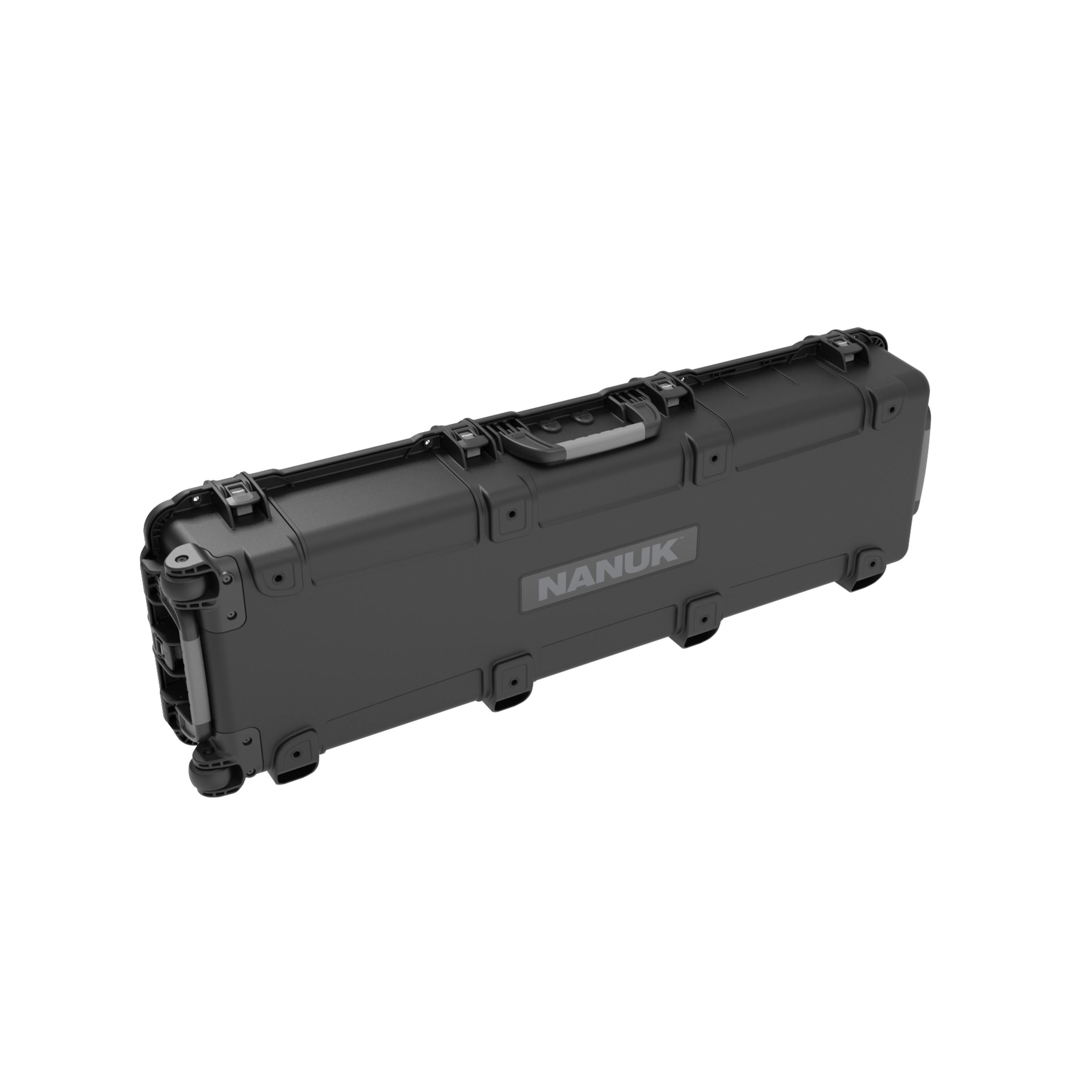 Black NANUK hard-shell protective case on a white background