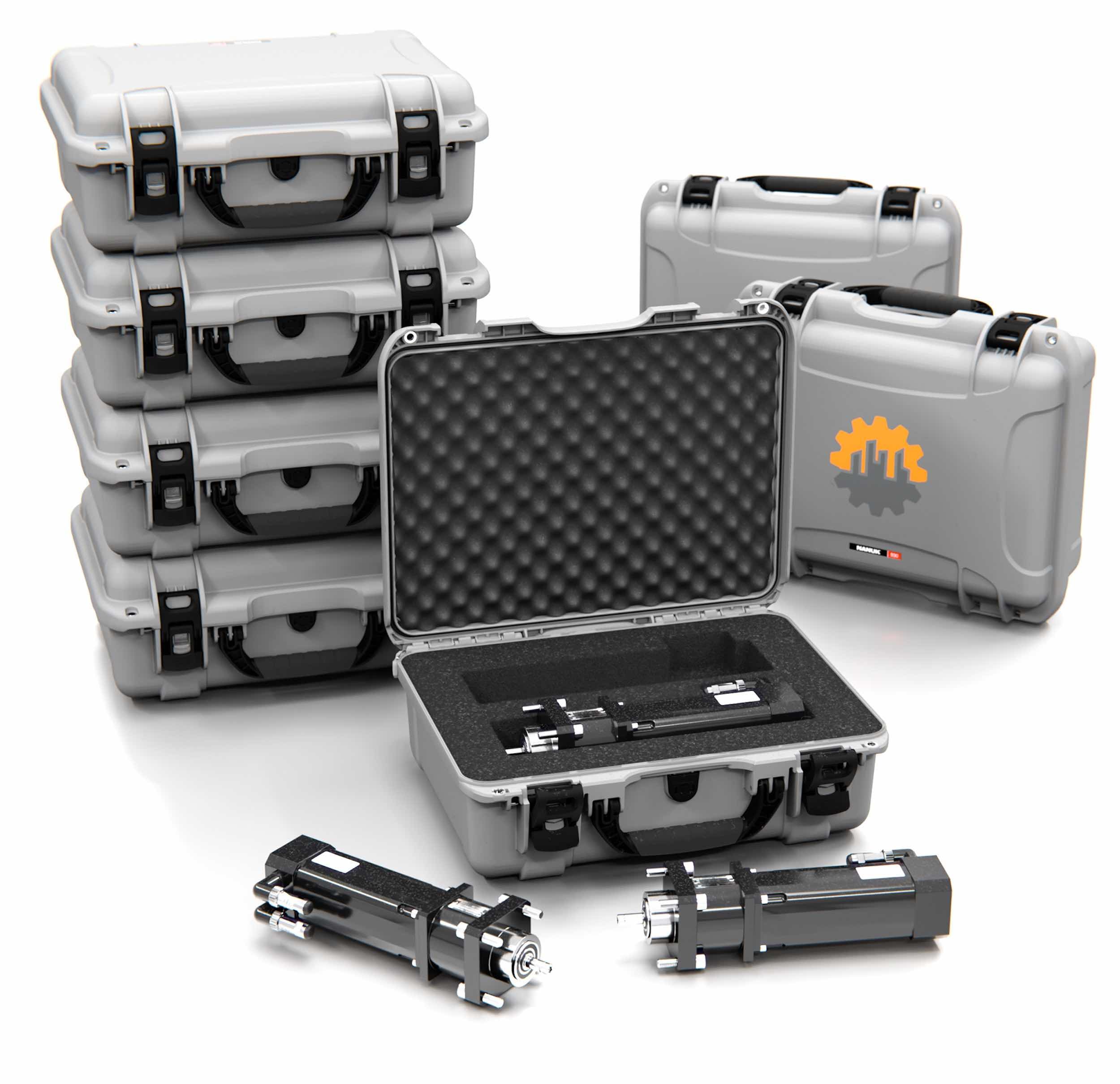 Stack of NANUK hard cases with gear inside, showcasing durable protection for business equipment